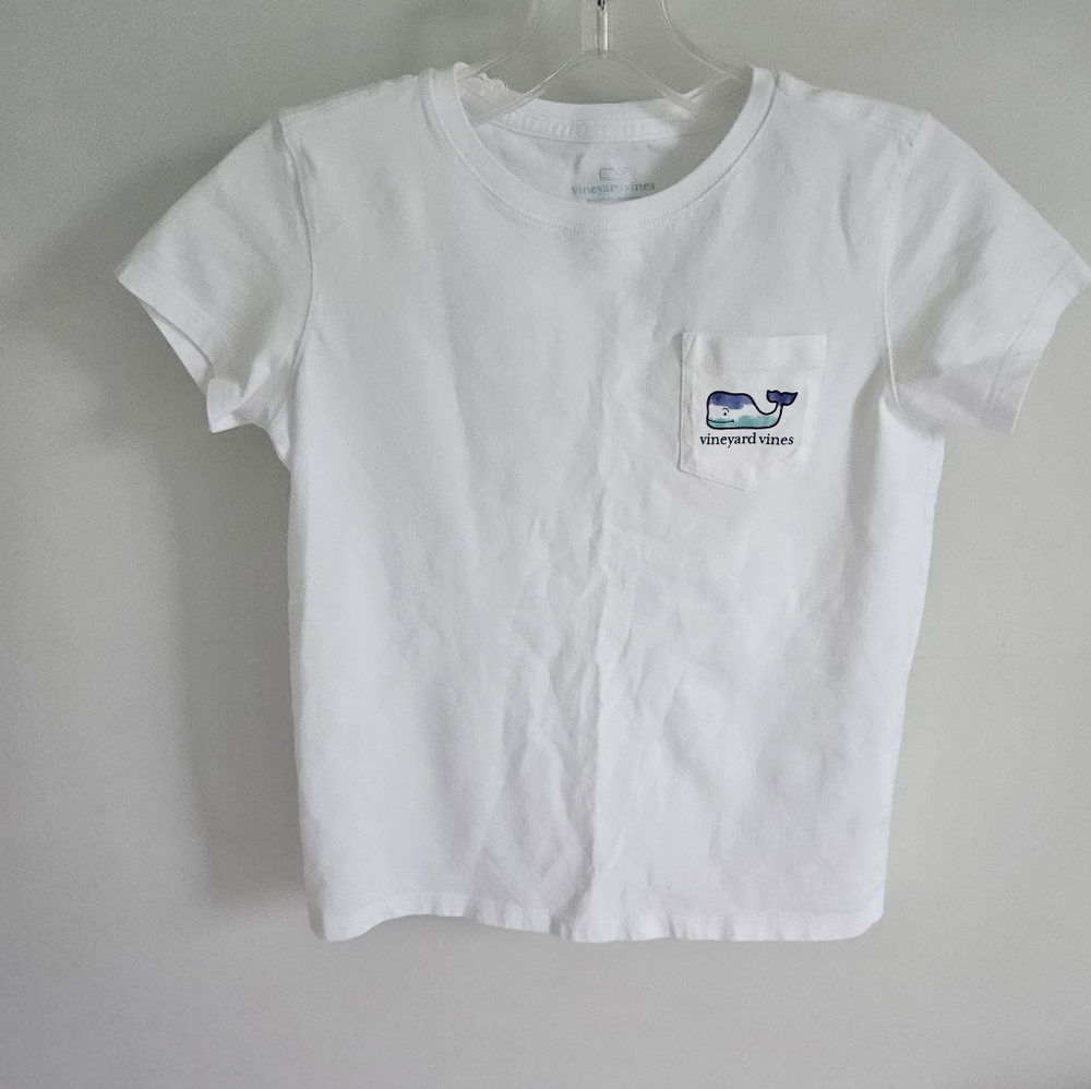 Vineyard Vines Kids White Tee with Blue Whale